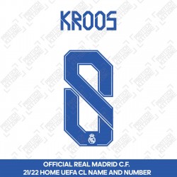 Kroos 8 (Official Real Madrid FC 2021/22 Home Cup Competition Name and Numbering)